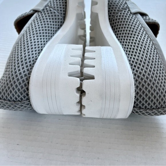 Aerosoles Ronnie Gray Mesh Fabric Preppy Loafers White Platform Soles Women 8 - Picture 5 of 16
